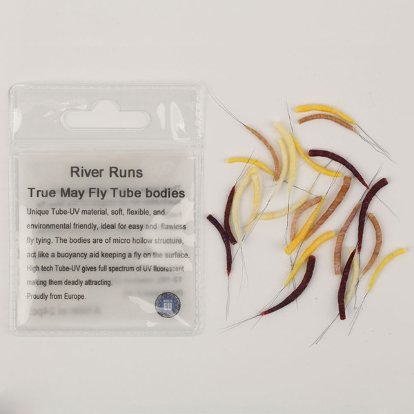 Riverruns Realistic Flies 8pcs/Bag UV Flies Hopper Tube Body 2 Color 2 Sizes 